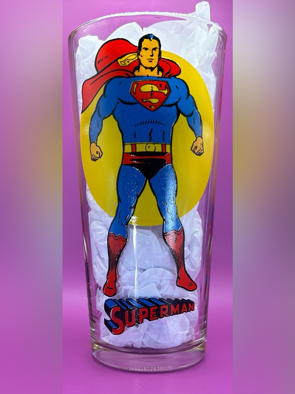 Vintage 1976 Pepsi Super Series Superman Collector Glass DC Comics